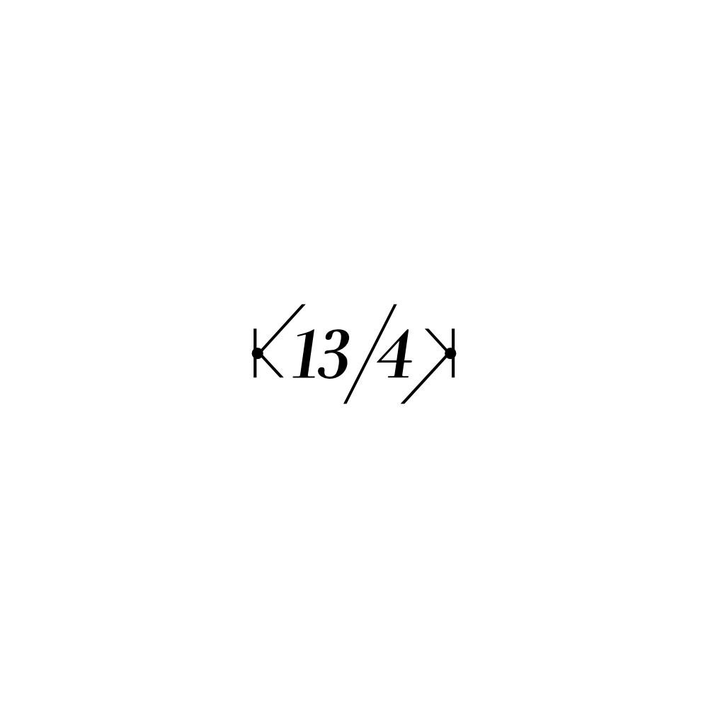 Image of the logo K134K in positive monochrome.  This is an image related to a project inside Pedro Rodrigues (Treze413) graphic design portfolio.