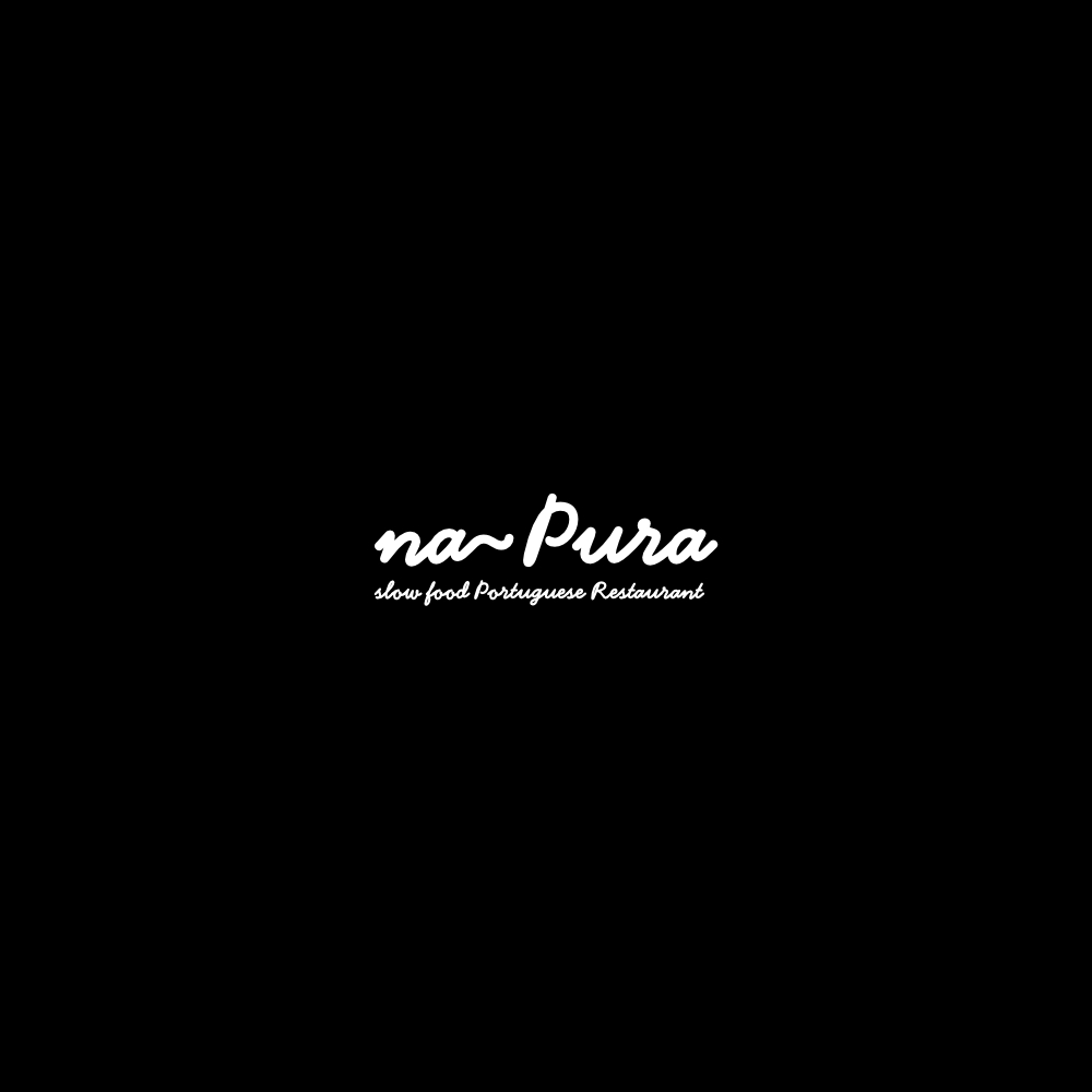 Image of the logo Na Pura in negative monochrome.  This is an image related to a project inside Pedro Rodrigues (Treze413) graphic design portfolio.
