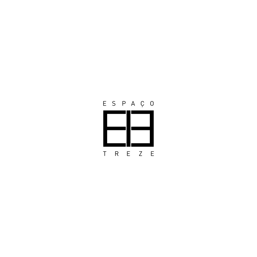 Image of the logo Espaço 13 in monochrome positive. This is an image related to a project inside Pedro Rodrigues (Treze413) graphic design portfolio.